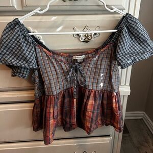 American Eagle Outfitters Multicolor Plaid Top